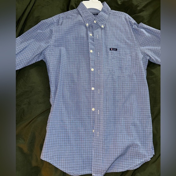 Blue Checkered Button Up Shirt - Chaps - Picture 1 of 3
